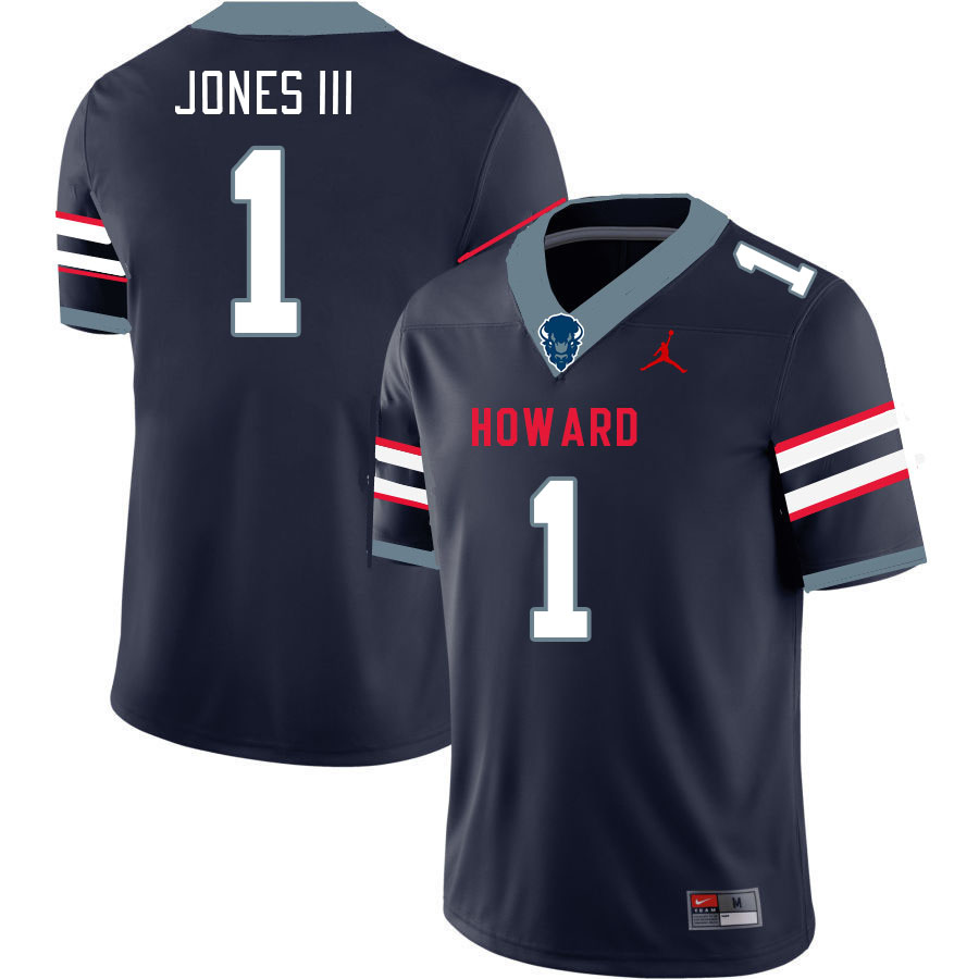 Men-Youth #1 Robert Jones III howard Bison 2023 College Football Jerseys Stitched-Blue